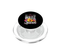 Ukelele Queen Pink Crown Floral Tropical Músico PopSockets PopGrip para MagSafe