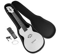 RockJam Carbon Fibre Ukulele with Case, blanco