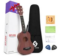 Ukelele Soprano para principiantes, kit de principiantes de ukeleles de tilo de tilo de tilo de 21 pulgadas con bolsa de transporte y cuerdas de repuesto y púas de afinador digital.
