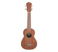 Ukelele tamaño soprano. Cuerpo en madera de sapeli. Mástil de sapeli. Diapasón de palosanto. Funda incluida.