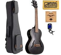 Ukelele tenor Kala KA-JTE/MTB, negro metálico con estuche Sonoma gris