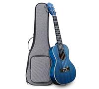 Ukelele tenor Ranch - Ukelele profesional de madera de 26 pulgadas con 12 lecciones en línea y bolsa de concierto, guitarra hawaiana pequeña, azul estrellado