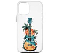 Ukelele Tropical Playa Atardecer Palmeras Océano Diseño Isla Carcasa para iPhone 12/12 Pro