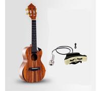 Ukelele Ukelele Eléctrico Totalmente Individual Guitarra De Cuatro Cuerdas Con Corte Hawaiano Profesional De Acacia De Grano De Tigre