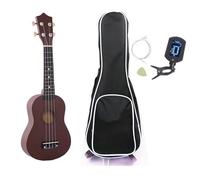 ukelele Ukelele Treble de 21 pulgadas Hawaii afinador de guitarra de 4 cuerdas bolsa para Ukelele instrumentos musicales para regalos(Coffee)