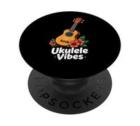 Ukelele Vibes Hibisco Cartoon Uke Art PopSockets PopGrip Adhesivo