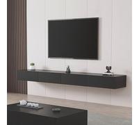UKETO Floating TV Stand Wall Mounted - Waterproof Entertainment Center with Storage, Modern Wall-Mounted Media Console for Living Room, Engineered Wood, Easy to Install(Black,180 cm/70.87 in)