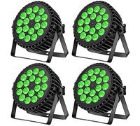 Ukfog 200 W 18 LED Par de faros 8 CH luz LED RGBW+DMX Strobe Sound Modo Activo LED Luces de escenario Foco de discoteca Luz de fiesta para Boda/Fiestas/Iglesia/Club/DJ Live Show (4 unidades)