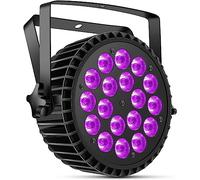 UKfog 200 W 18 LED Par UV+RGB Luz de Escenario, DMX512, Discoteca, Fiesta, 8 Canales, Modo Estroboscópico/Sonido/Activo, Efecto DJ Para Espectáculos, Bares