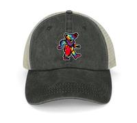 UKHQFED Gorra de béisbol clásica versátil Grateful Classic Rocks Not Dead Dancing Tie Dye Bear Hat Man For The Sun Vintage Luxury Woman Men's PLeisure Regalos Deportivos