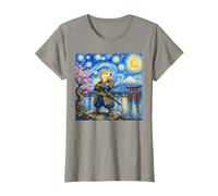 Ukijo - Samurai japonés Shiba Inu Fuji Van Gogh Starry Night Camiseta