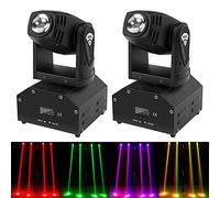 UKing 2pcs LED Moving Heads RGBW Beam DMX512 Lighting Effect Small Spotlight 11/13CH Party Light Music Controlled for DJ Disco Club Bar Stage