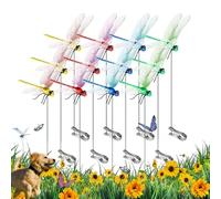Ukisisi Dragonfly Clip,12pcs Artificial Dragonfly Pole Clips for Outdoors,Fake Dragonflies Garden Ornament For Decoration, 3D Garden Dragonfly For Outdoor,Fake Dragonfly Clip, For Decor Craft