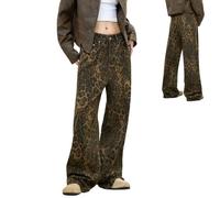 Ukisisi Jeans De Leopardo Marron, Leopard Print Jeans, Pantalon Leopardo Mujer, Pantalones Anchos Mujer,Pantalon Leopardo Mujer Jeans De Leopardo MarróN para Mujeres Y Hombres