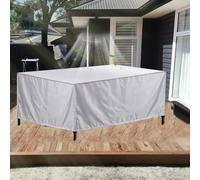 UKIXOM 295x135x100cm/LxWxH Funda Mesa Jardin Impermeable Funda Protectora Muebles Jardin Cuadrada Fundas Oxford 600D Exterior Impermeable Anti Viento Anti UV Tela
