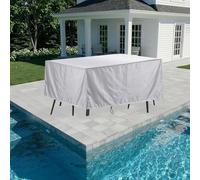 UKIXOM Funda para Muebles de Jardín Exterior, 260x120x70cm/LxWxH Funda Mesa Exterior Impermeable, Resistente Al Viento, Resistente a Los Rayos UV, Funda Mesa Jardin Oxford 600D Varios tamaños