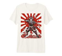 Ukiyo-e Anime Style Samurai Warrior Japanese Flag Ninja Camiseta Premium
