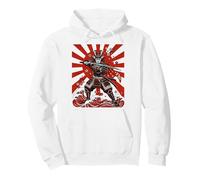Ukiyo-e Anime Style Samurai Warrior Japanese Flag Ninja Sudadera con Capucha