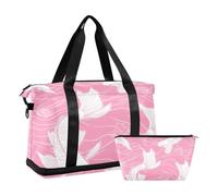 Ukiyo-e - Bolsa de viaje grande con correa ajustable para viajes de negocios, plegable, estilo pez y melocotón, Estilo Ukiyo-e Fish Peach, 1 size