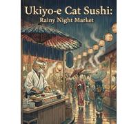 Ukiyo-e Cat Sushi: Rainy Night Market: A Calm and Atmospheric Coloring Book for Adults Inspired by Edo-Period Japan