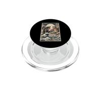 Ukiyo-e Cat Vs T-Rex Batalla de Arte japonés Gran Ola PopSockets PopGrip para MagSafe