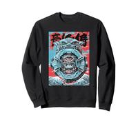 Ukiyo E Cyberpunk Mecha Face Mount Fuji Sudadera
