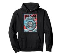 Ukiyo E Cyberpunk Mecha Face Mount Fuji Sudadera con Capucha