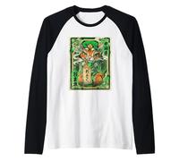 Ukiyo E Fox Spirit japonés Camiseta Manga Raglan