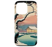 Ukiyo E Invierno Zen Snowfall at The Zen Pavilion Paisaje Carcasa para iPhone 13 Pro