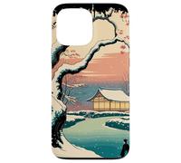 Ukiyo E Invierno Zen Snowfall at The Zen Pavilion Paisaje Carcasa para iPhone 13 Pro MAX