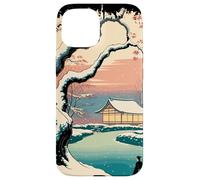Ukiyo E Invierno Zen Snowfall at The Zen Pavilion Paisaje Carcasa para iPhone 15