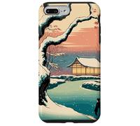 Ukiyo E Invierno Zen Snowfall at The Zen Pavilion Paisaje Carcasa para iPhone 7 Plus/8 Plus