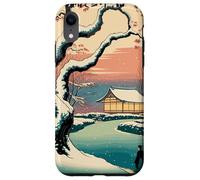 Ukiyo E Invierno Zen Snowfall at The Zen Pavilion Paisaje Carcasa para iPhone XR