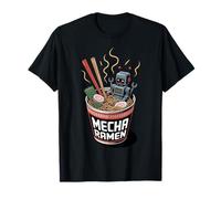 Ukiyo-E Ramen Japanese Retro 90s Mecha Warrior Meka Roboto Camiseta