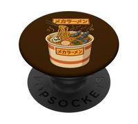 Ukiyo-E Ramen Japanese Retro 90s Mecha Warrior Meka Roboto PopSockets PopGrip Adhesivo