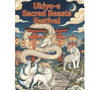 Ukiyo-e Sacred Beasts Festival: 50 Bold and Easy Japanese Woodblock-Inspired Coloring Pages with Dragons, Kitsune, Kirin, White Tigers, Shrine Lanterns, and Magical Summer Festival Scenes for Adults