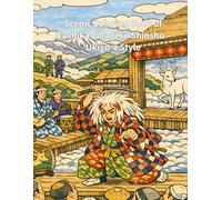 Ukiyo-e Style Coloring Page of Ooshika Village in Shinshu: A Japanese Mountain Village Coloring Book for Relaxation and Mindfulness