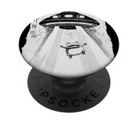 Ukiyo-e Style UFO secuestrando Linda Rana Pintura artística de Tinta PopSockets PopGrip Adhesivo