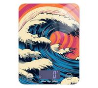 Ukiyo-e Style Waves - Báscula digital con pantalla LCD para alimentos y cocina, 11 libras/5 g, escala digital de 5 kg/5 g con 4 unidades para dieta Keto Baking (pilas no incluidas)