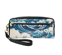Ukiyo-e Style Waves - Bolsa de maquillaje pequeña con estampado de doble cara, bolsa de almacenamiento multifuncional para mujer