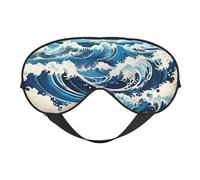 Ukiyo-E Style Waves - Máscara de ojos suave, unisex, cómoda y transpirable, adecuada para el descanso diario. Te ayuda a entrar rápidamente en un sueño profundo.