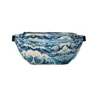 Ukiyo-e Style Waves - Riñonera versátil para correr, ligera, transpirable y ajustable para viajes, ciclismo y uso diario