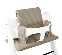 UKJE Cojín Compatible con Stokke Tripp Trapp - Cojín de Asiento Suave para Bebés y Niños Pequeños, Accesorio para Trona, Inserto de Tela de Algodón, Fácil de Instalar (Taupe Wafel)