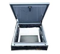 Ukkajovlex 50~100cm Trampilla De Suelo Escotilla De Techo Grande Puerta Antirrobo De Acero, Tapa Cuadro Electrico Cubierta De Salida De Pozo/sótanos Tragaluz De Techo para Techo(90x90cm/35.4x35.4in)