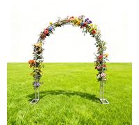 Ukkajovlex Arco para Plantas Trepadoras Y Rosas, Ancho De 80cm A 350cm，Arco Jardín De Metal, Arco De Boda Redondo，Enrejado De Arco De Jardín Inoxidable(White,Width 260xHeight 230cm)