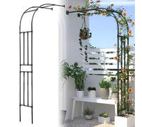 Ukkajovlex Arco Semi-Circular para Plantas Trepadoras Arco Jardín, 0.6-3m Ancho, Acero Galvanizado Revestido De Resina, Diseño Espiral para Rosas/Jazmín(Black,W180cmxH240cm)