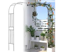 Ukkajovlex Arco Semi-Circular para Plantas Trepadoras Arco Jardín, 0.6-3m Ancho, Acero Galvanizado Revestido De Resina, Diseño Espiral para Rosas/Jazmín(White,W240cmxH240cm)