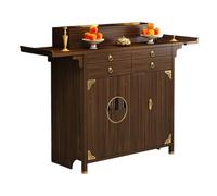 Ukkajovlex Mesa De Ofrendas Y Altar Compacto con Cajón Superficie De Meditación 78~168cm Altar Zen Neochino con Bandeja Extraíble, Estructura Roble(Walnut,W:50.4 in (128 cm))