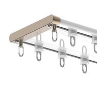 Ukkajovlex Riel De Cortina De Techo Ultrafino,Kit De Cortinas para Techo De 210cm~600cm, Riel De Aluminio De Doble Vía, Sistema De Cortinas De Montaje En Techo, Fácil De Instalar(White,12.1FT/370CM)