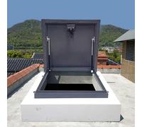 Ukkajovlex Techo De Aluminio, 50cm~100cm Trampilla De Acceso Al Techo, Tragaluz De Techo con Manija De Bloqueo, Puerta Antirrobo De Acero, Claraboya Cubierta con Tapa De Acceso De Emergencia(28x28in)